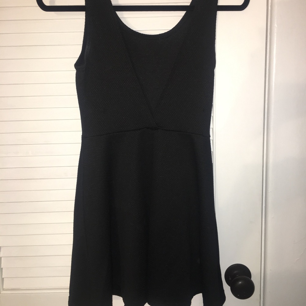 Black low cut back midi dress